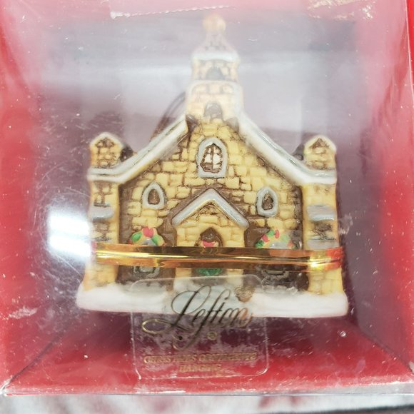 Lefton Christmas church 1986 Colonial Village Ornament Vintage - Picture 7 of 8